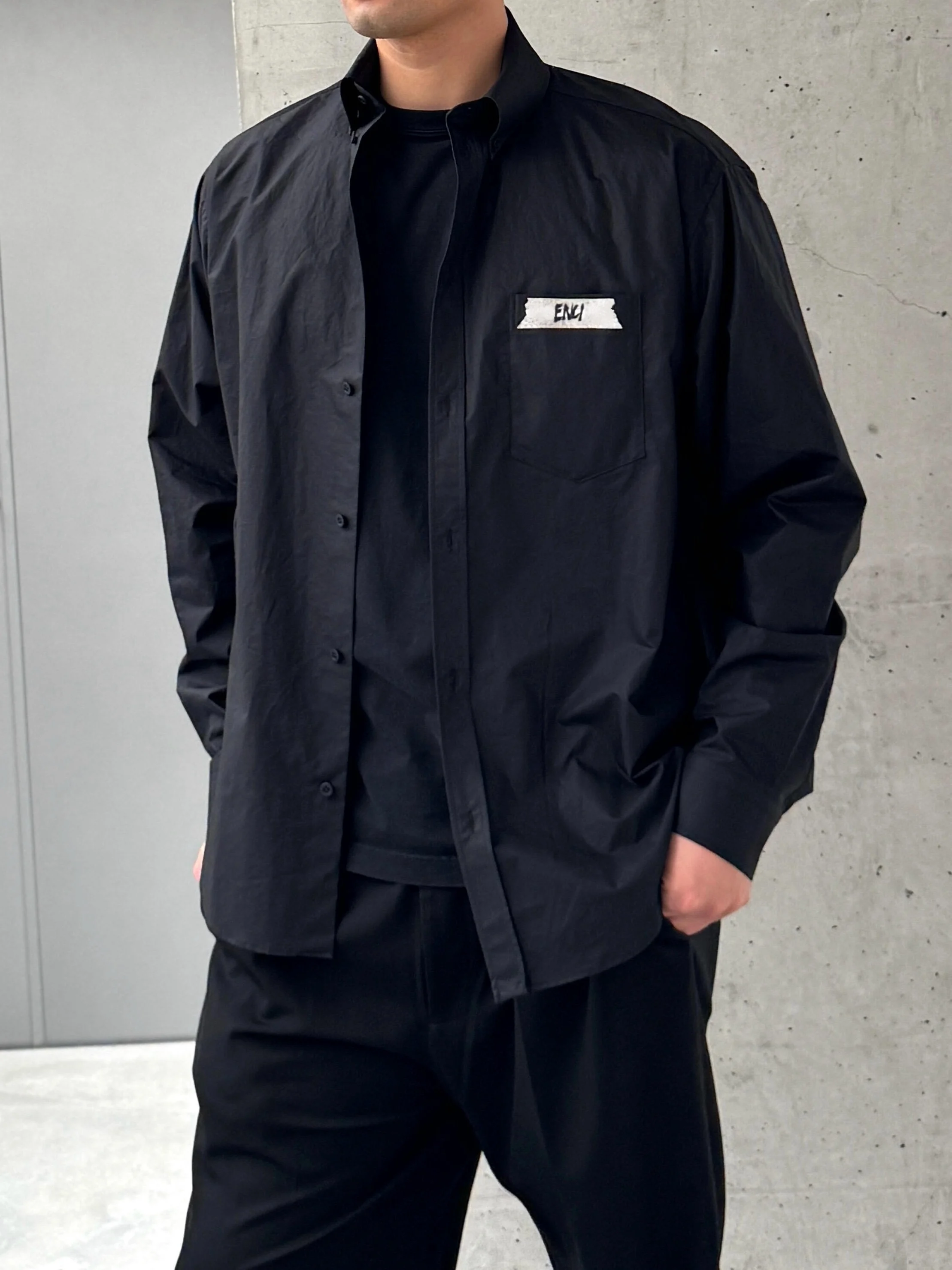 

Early Spring New White Tape Logo Letter Print Casual Long Sve irt Versatile Loose Couple Sle Breathable Cotton Workwear