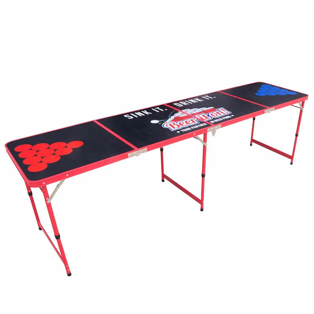 

Outdoor Furniture Custom 8ft Portable Party Folding Drafting Beer Pong Table