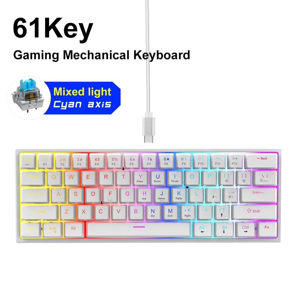 16 RGB Wired Mechanical Keyboard 104 Keys Gaming Keyboard Esports Keyboard Hot-Swappable Ergonomic Keyboard for Laptop Macbook