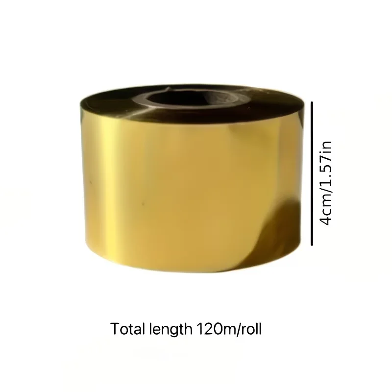 1 Roll Hot Stamping Foil Paper Width 4Cm/Length 120M Hot Foil Stamp Transfer Film for Leather Foiling Deco Fabric Box Lighting