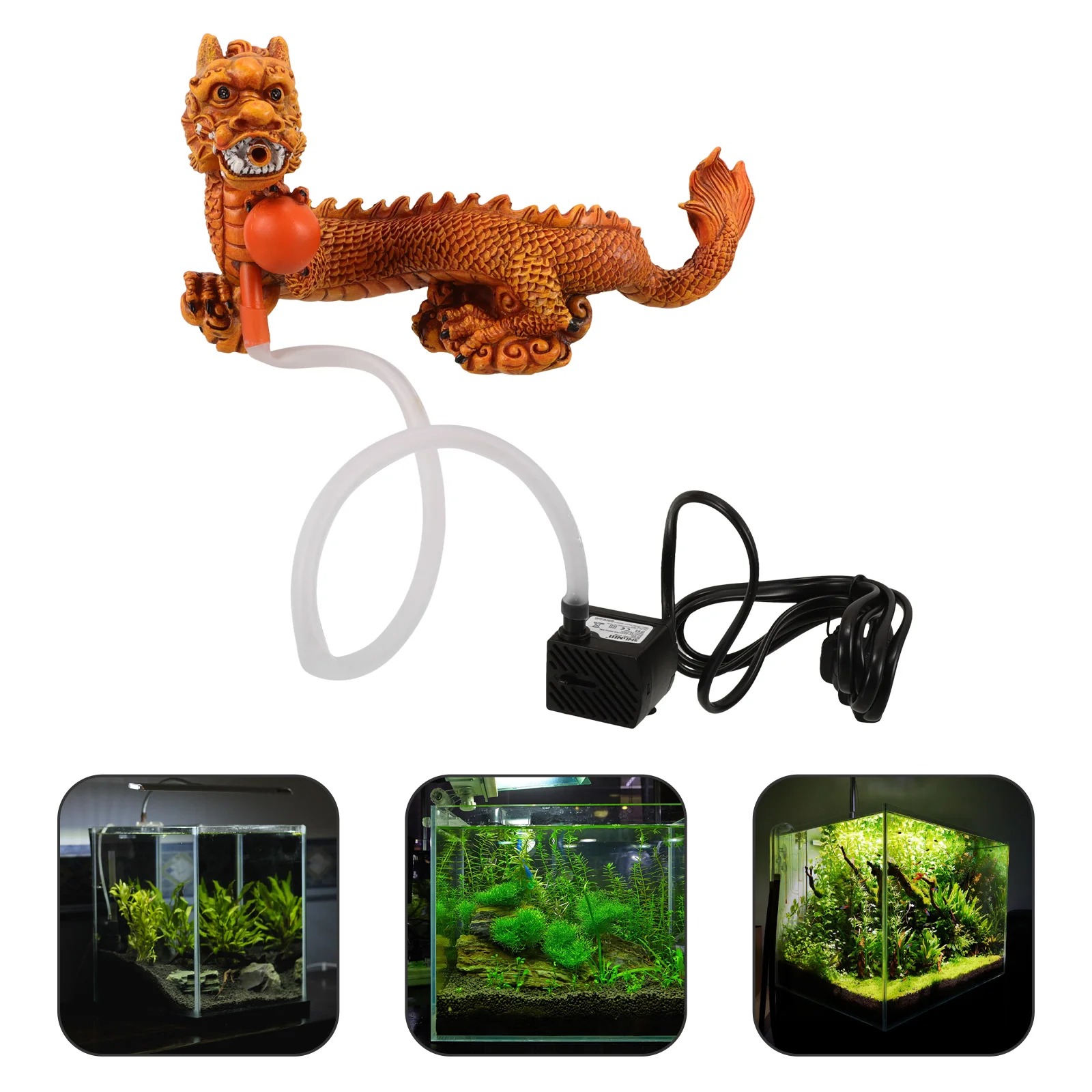 

Fish Tank Decorations Golden Dragon Playing Water Fountain Scenery Figure Aquarium Figurines Diy Ornament Orange Fishtank