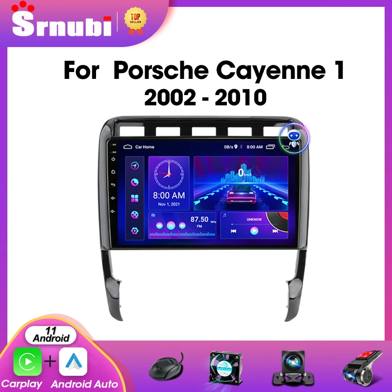 Srnubi Android 11 Car Radio for Porsche Cayenne 1 2002-2010 Multimedia Video Player 2 Din Navigation Carplay DVD Headunit Stereo