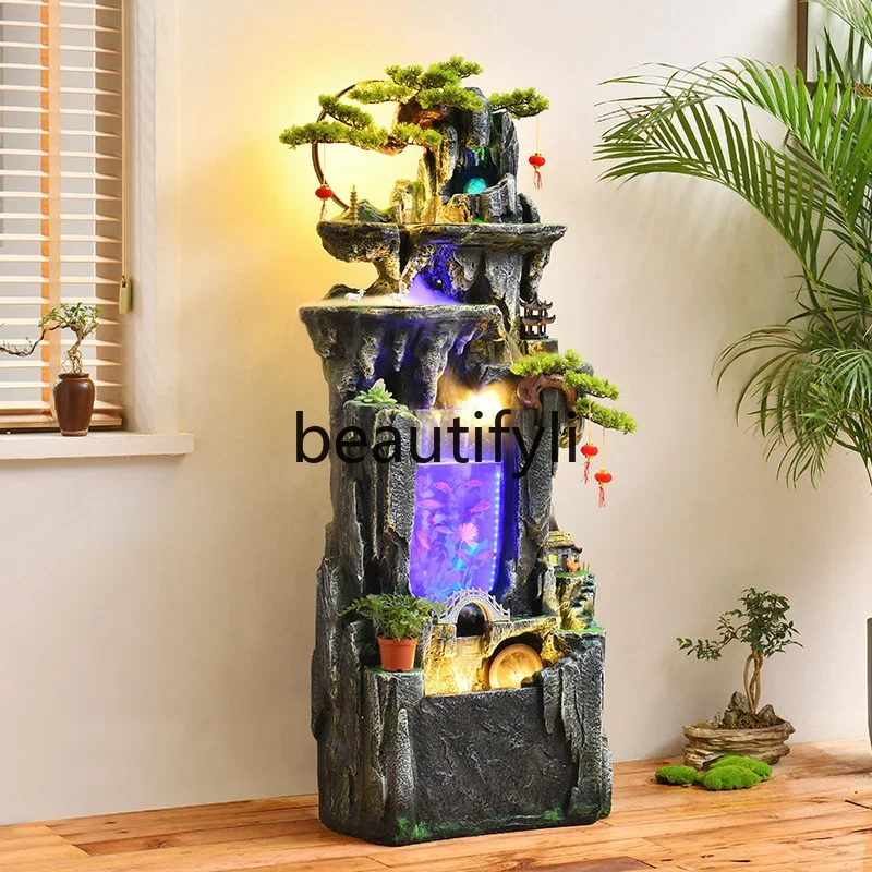 

A48 rockery flowing water feng shui wheel passenger fountain landscaping water wheel, floor ornament opening housewarming gift
