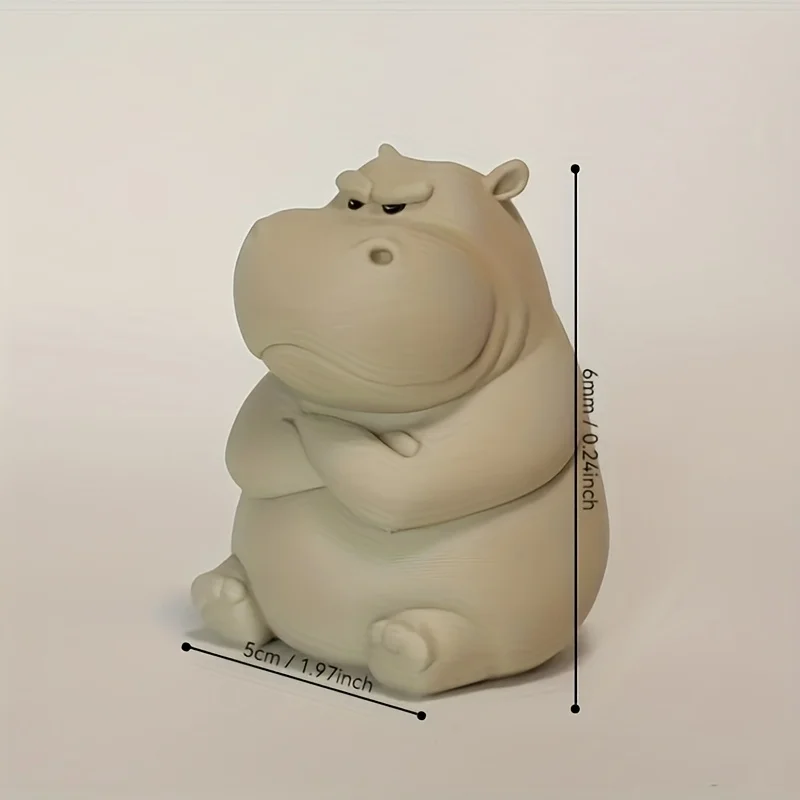 زخرفة لوحة القيادة فرس النهر الغاضب المطبوعة ثلاثية الأبعاد - ديكور بلاستيكي متين للهالوين وعيد الميلاد أو المكتب المنزلي أو الحفلات #6