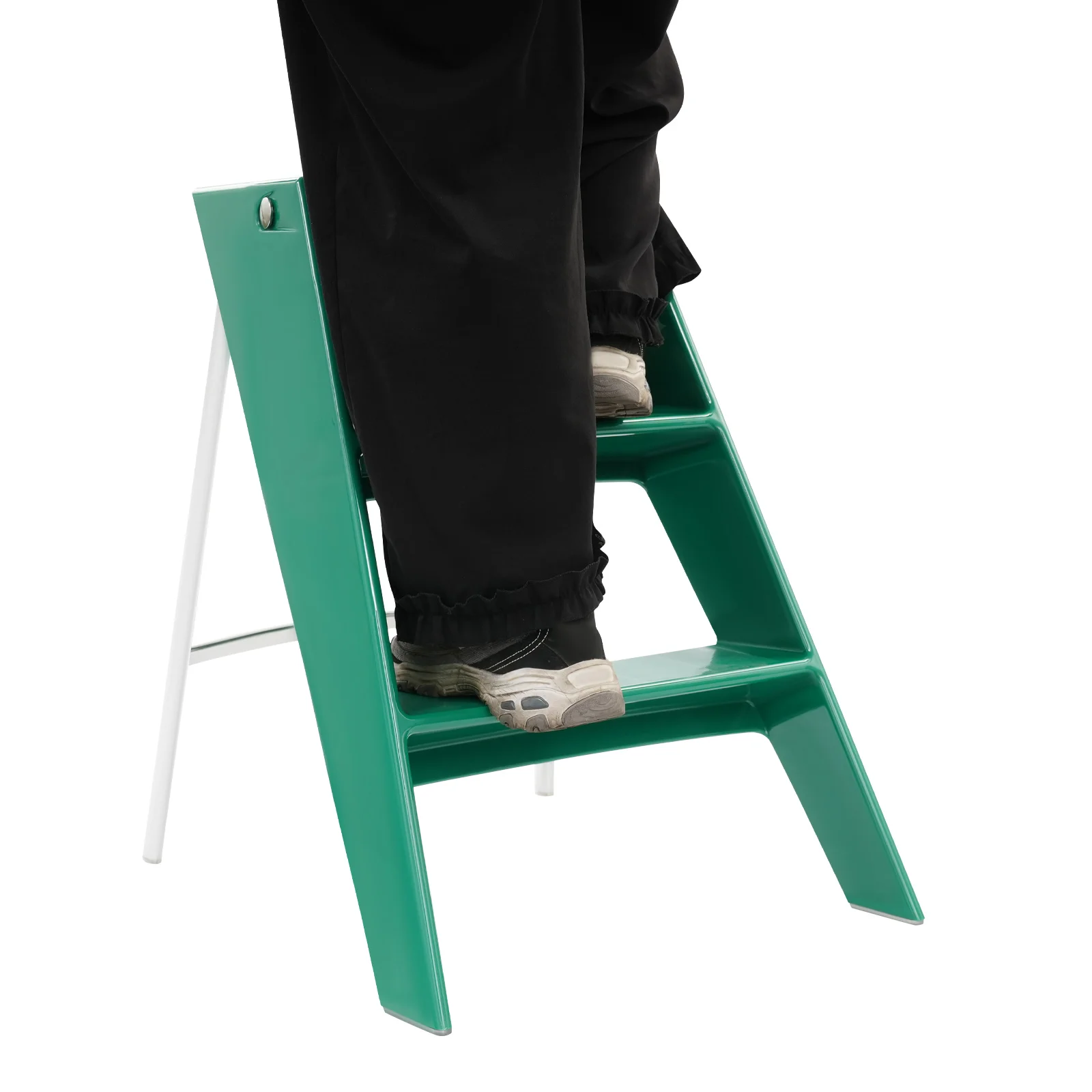 3-Step Portable Folding Step Stool for Adults, Multi-Functional Anti-Slip Ladder, Nightstand, Flower Rack, Indoor Storage Shelf