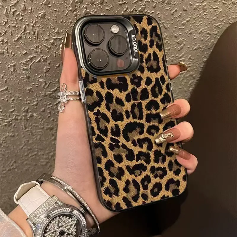 

New Leopard Print Suitable for iPhone 17 Case 16promax Personalized 15pro All Inclusive 14 13 12 11 Anti Fall Protection Cover