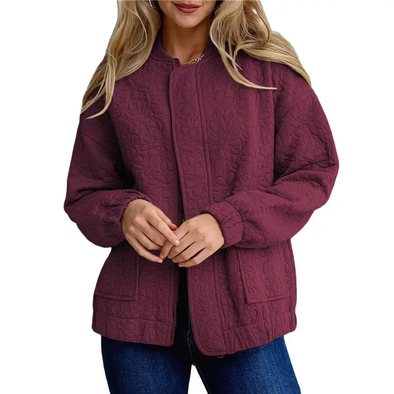 

Куртки AEA6 для женщин: осенние модные жаккардовые пальто на молнии, элегантные повседневные модели