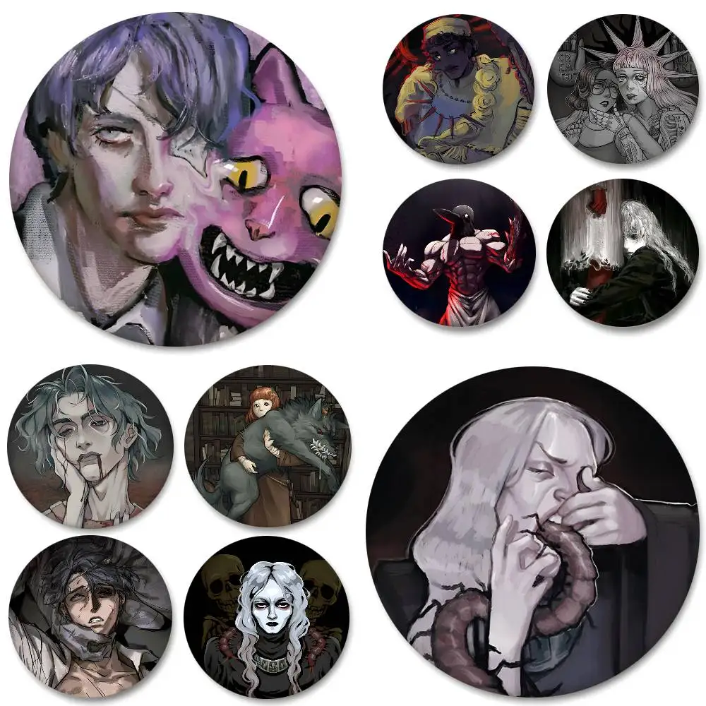 The Fear And Hunger Round Badge Creative Brooch Clothing Backpack Accessories Lapel Pin