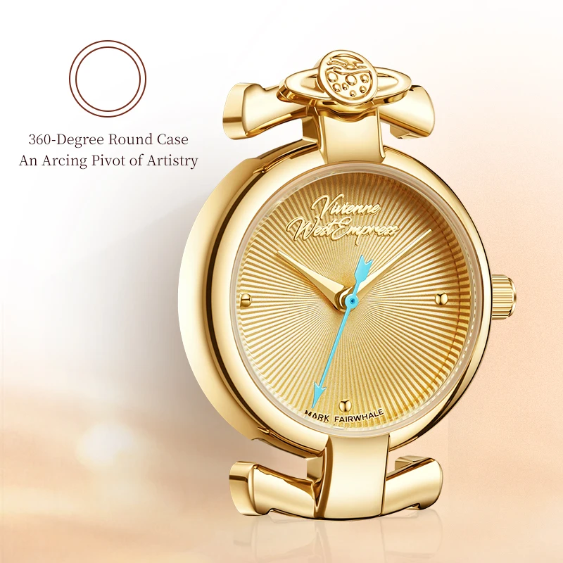 MARK FAIRWHALE Women's Quartz Watch FW-3900-L1 24MM Stainless Steel Case Leather Band 3ATM Waterproof Elegant Dress Watch