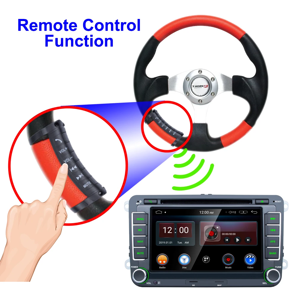 

Car Steering Wheel Remote Control SWC Universal Multi-function Button FOR CAR RADIO SWC