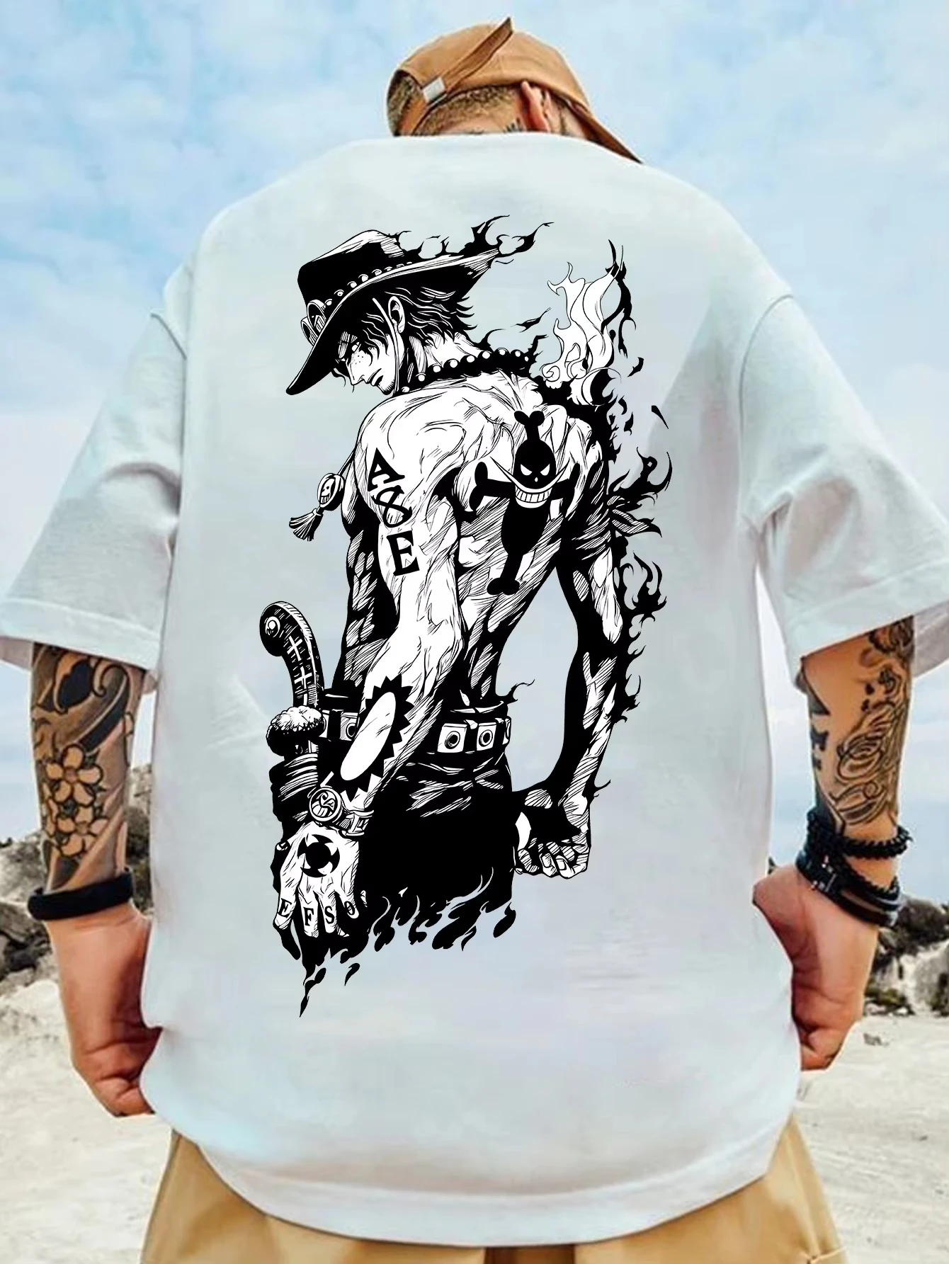 

ONE PIECE японское аниме Portgas D. Ace мужская футболка с принтом летняя повседневная одежда с короткими рукавами детская футболка для мальчиков