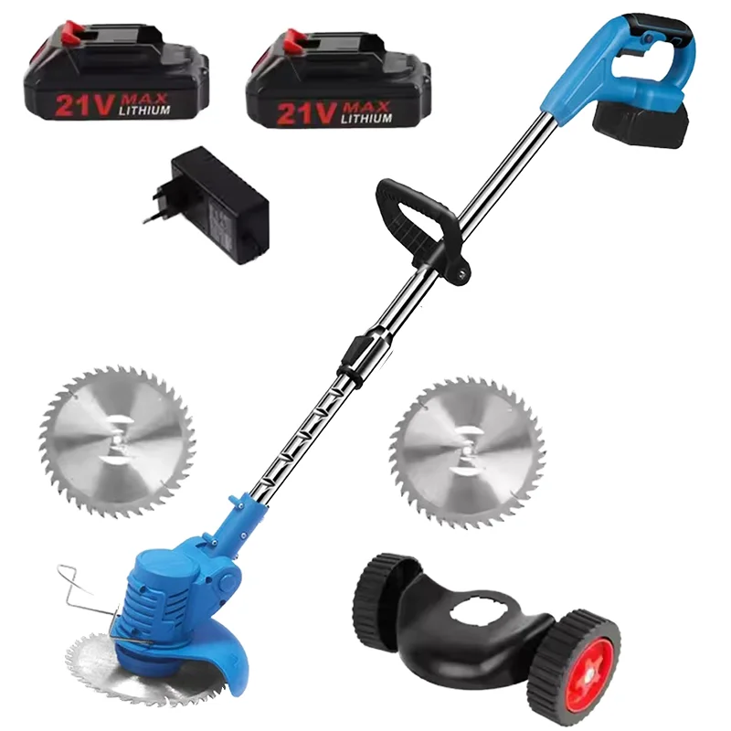 Electric cordless lawn mower 21V 850W industrial grade with large grass collecting box