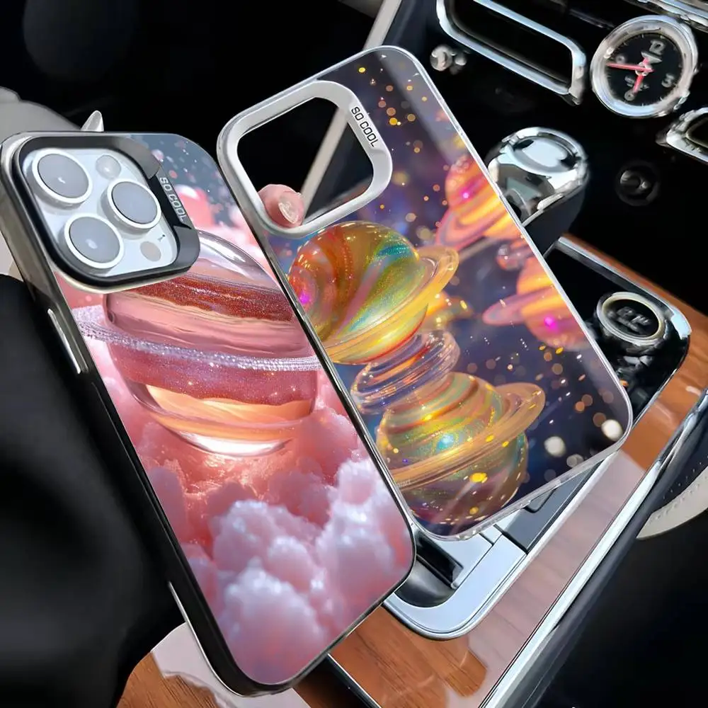 

Fantasy Colorful Planet Phone Case For iPhone 16,15,14,13,12,11,Mini,Pro,MAX White Matte Shockproof Cover