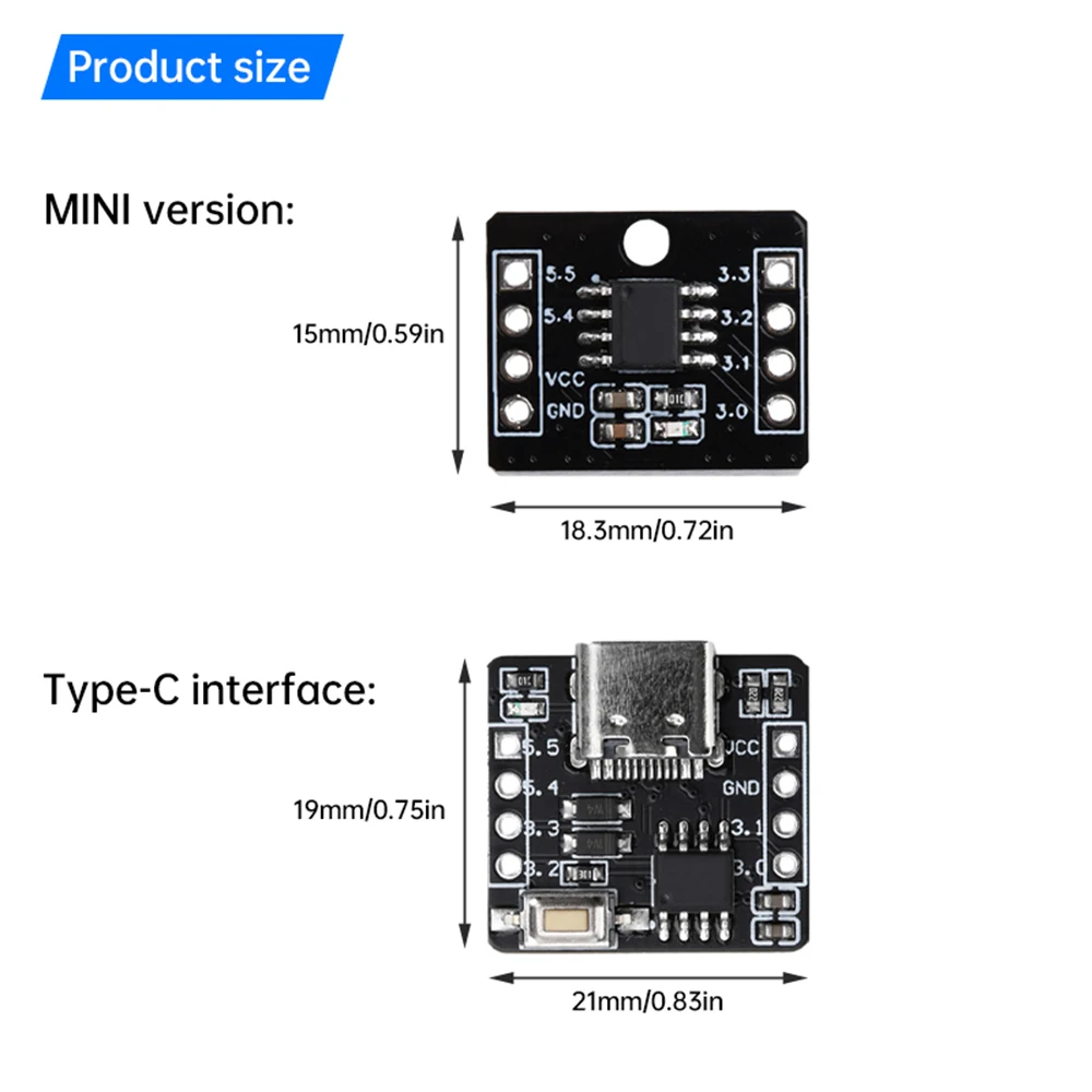 STC8G1K08A Minimum System Board Core Board 51 Microcontroller Development Board 8-Pin Module With Pins 128 byte RAM Type-C