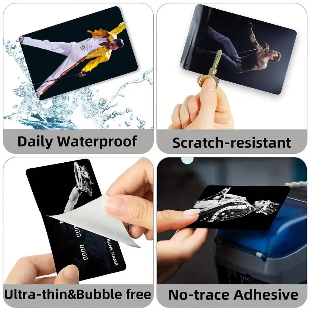 F-Freddie M-Mercury Singer Credit Card HD Stickers Small Chip Waterproof Sticker Game Card Decal Gift