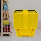 12 Pcs Shopping Baskets, 28 L Plastic Shopping Baskets with Handles, Store Baskets Retail Baskets with Handles