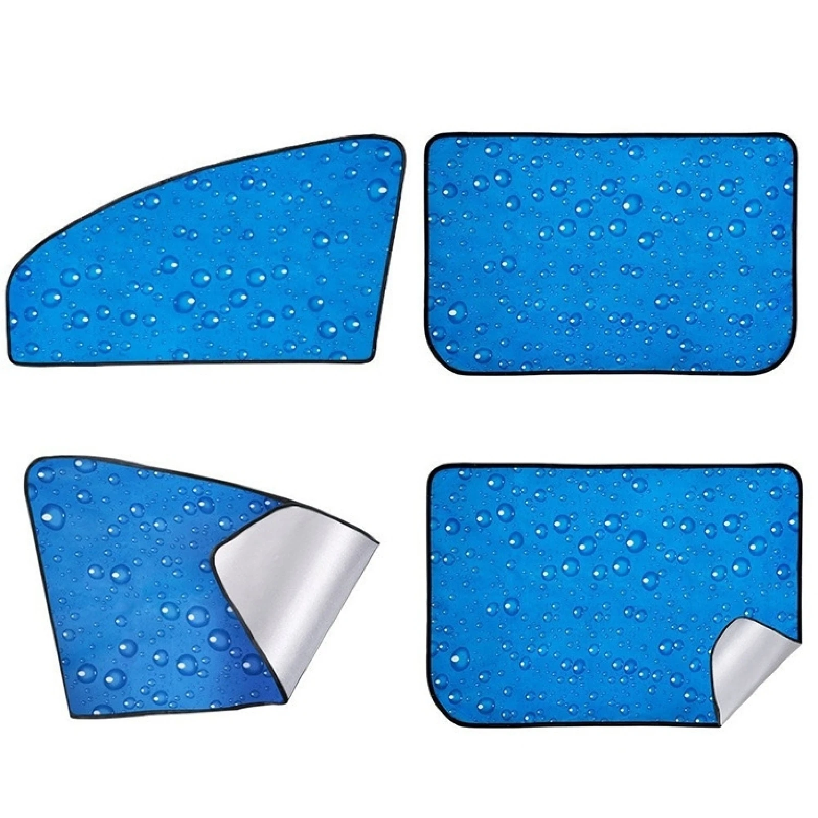 4 in 1 R-2938 Single-Layer Sun Protection Magnetic Car Curtain Vehicle Water Drop Sunshade Sunscreen Freely Retractable