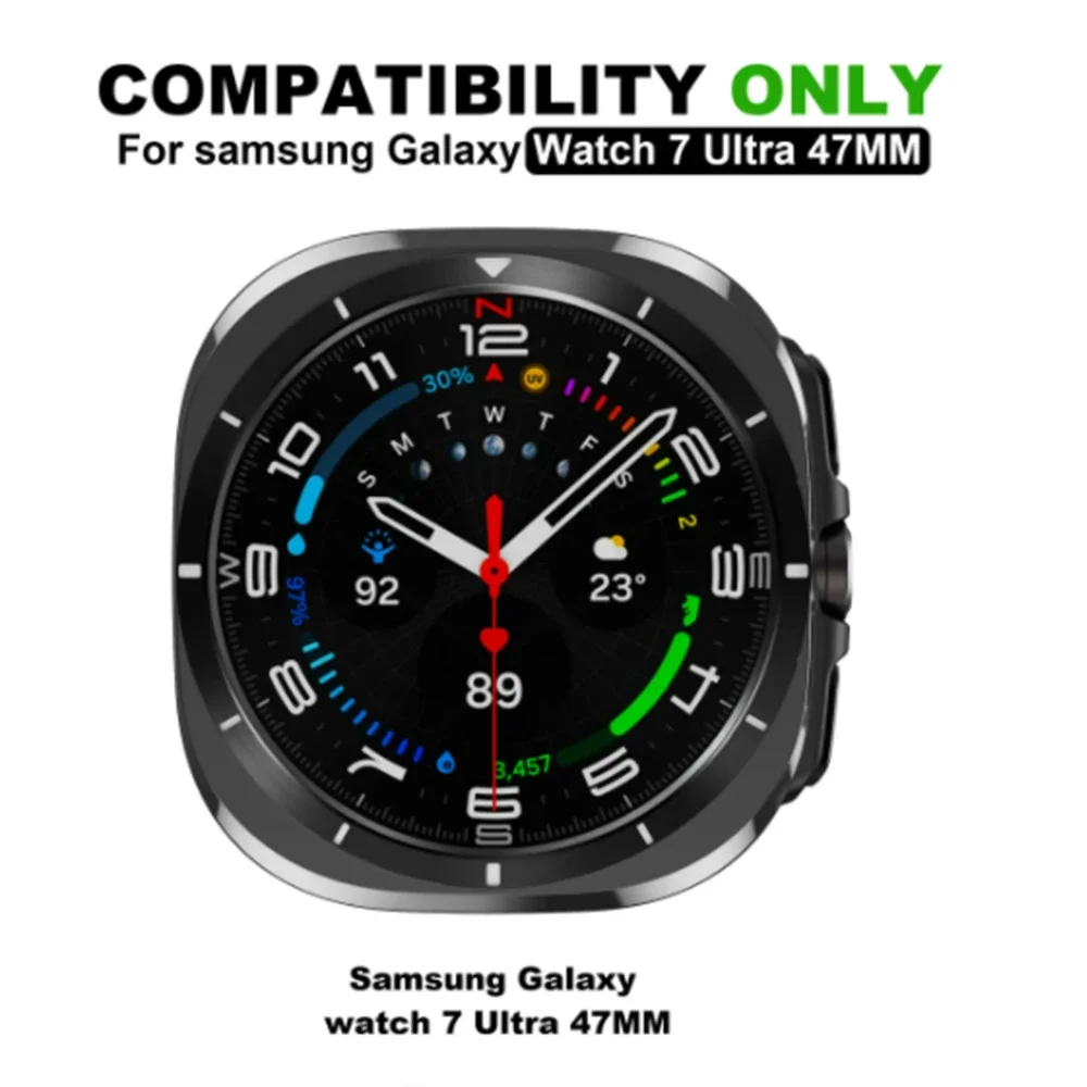 Mod kit case + pulseira de silicone para samsung galaxy watch ultra 47mm masculino esportes pulseira macia para samsung galaxy 47mm ultra loop band