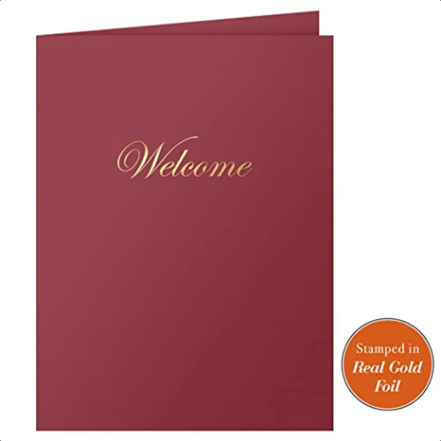 25 قطعة من مجلدات الجيب الترحيبية من رقائق الذهب المختومة لمحات HR 9 × 12