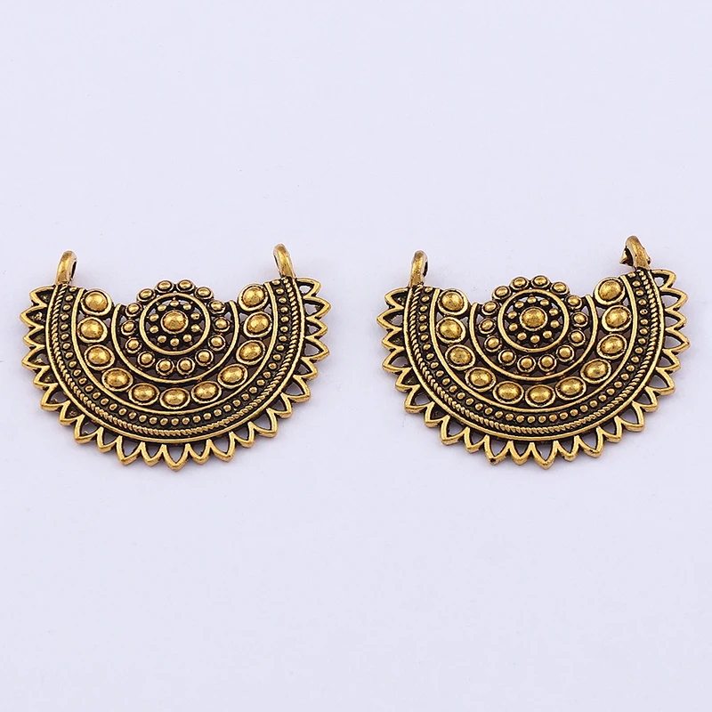 30 x Tibetan Silver Dangle Hoop Vintage Ethnic Earring Charms Pendants For Necklace Jewelry Making 44x34mm image 4
