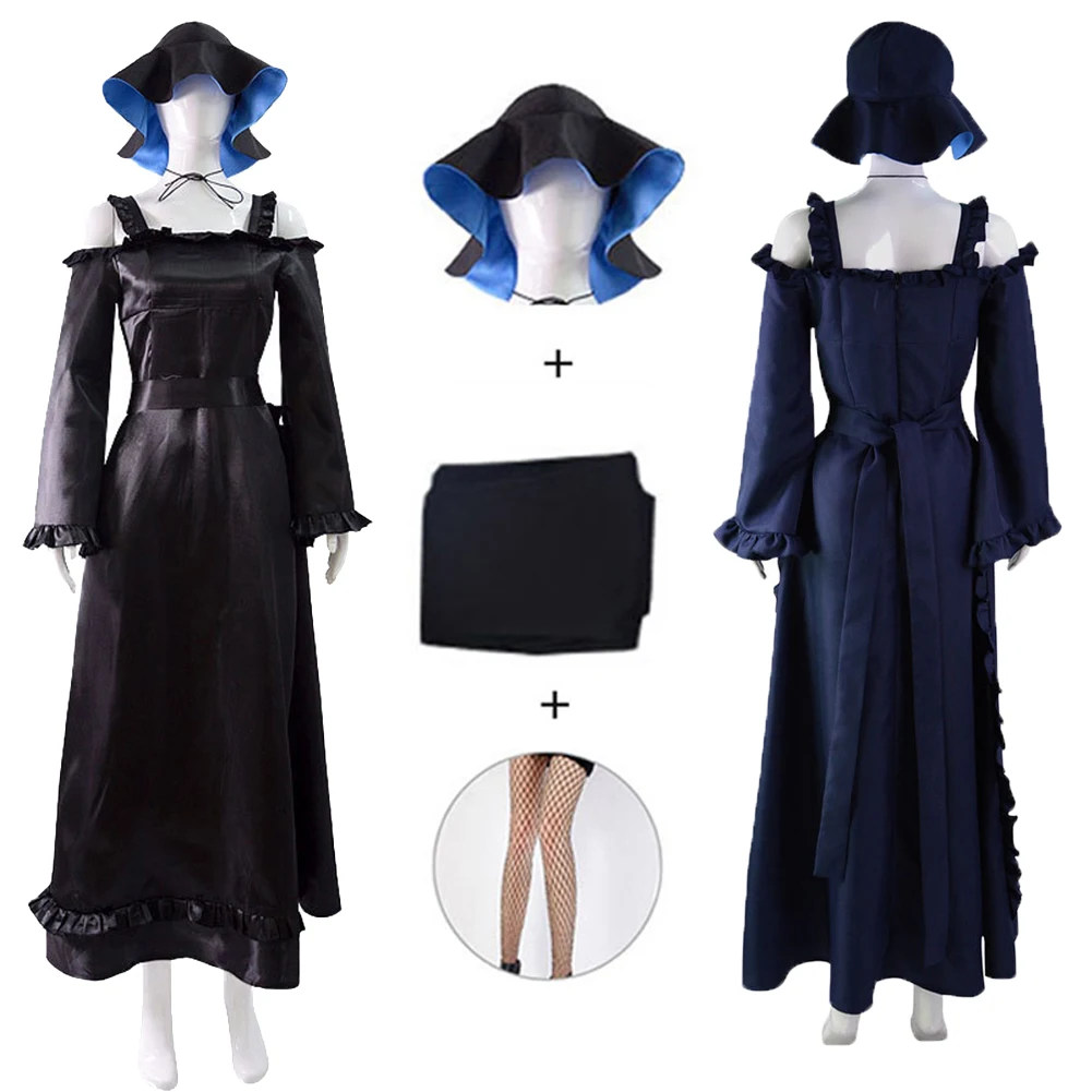 

Аниме «Карк смерти с его горничной Алиса», черное платье, шляпа, костюм для взрослых и женщин, костюм для ролевых игр на Хэллоуин, карнавальная вечеринка