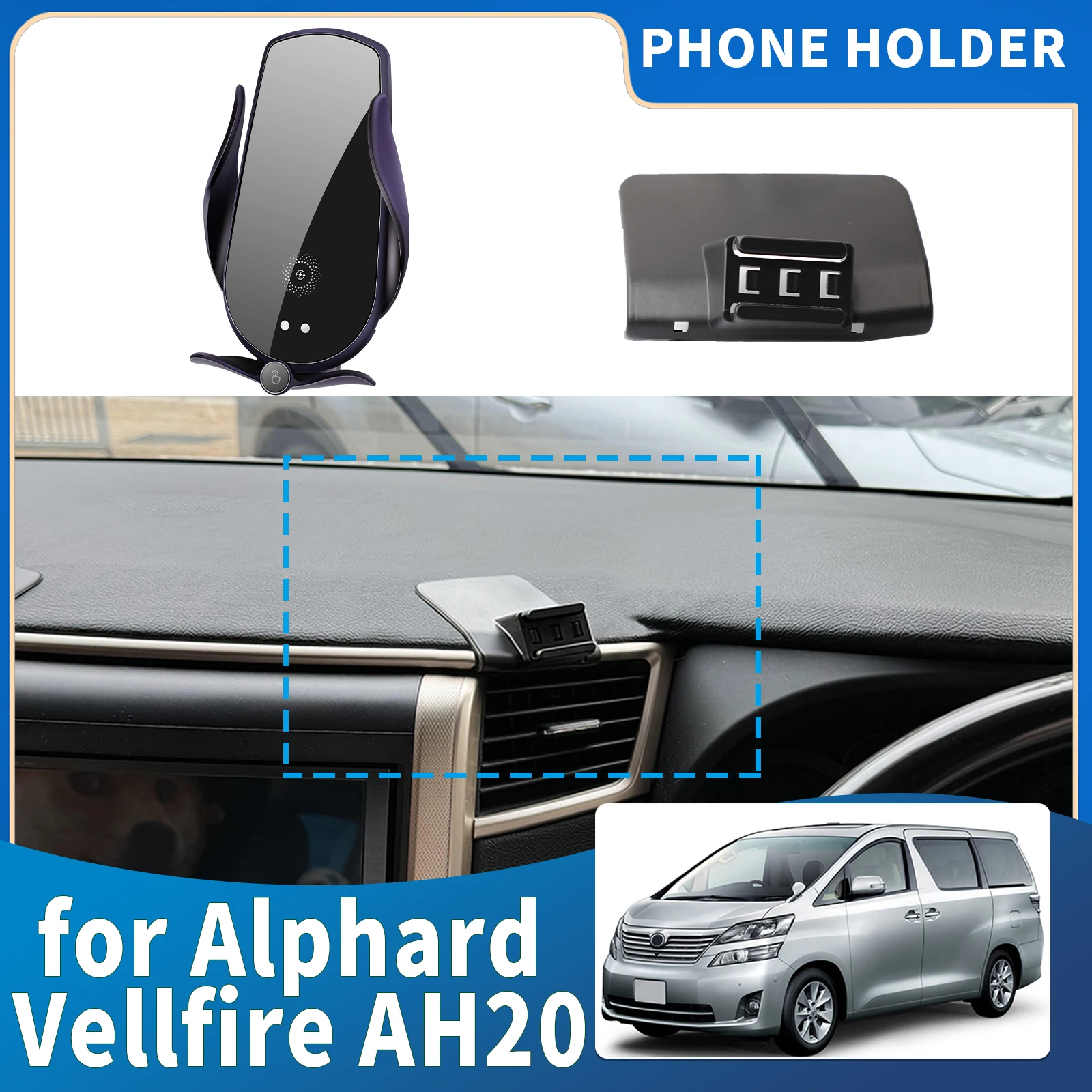 

fit for Toyota Alphard Vellfire 20 AH20 2010 2011 2012 2013 2014 RHD Integrated Screen Mount Phone Holder Mount Car accessoires
