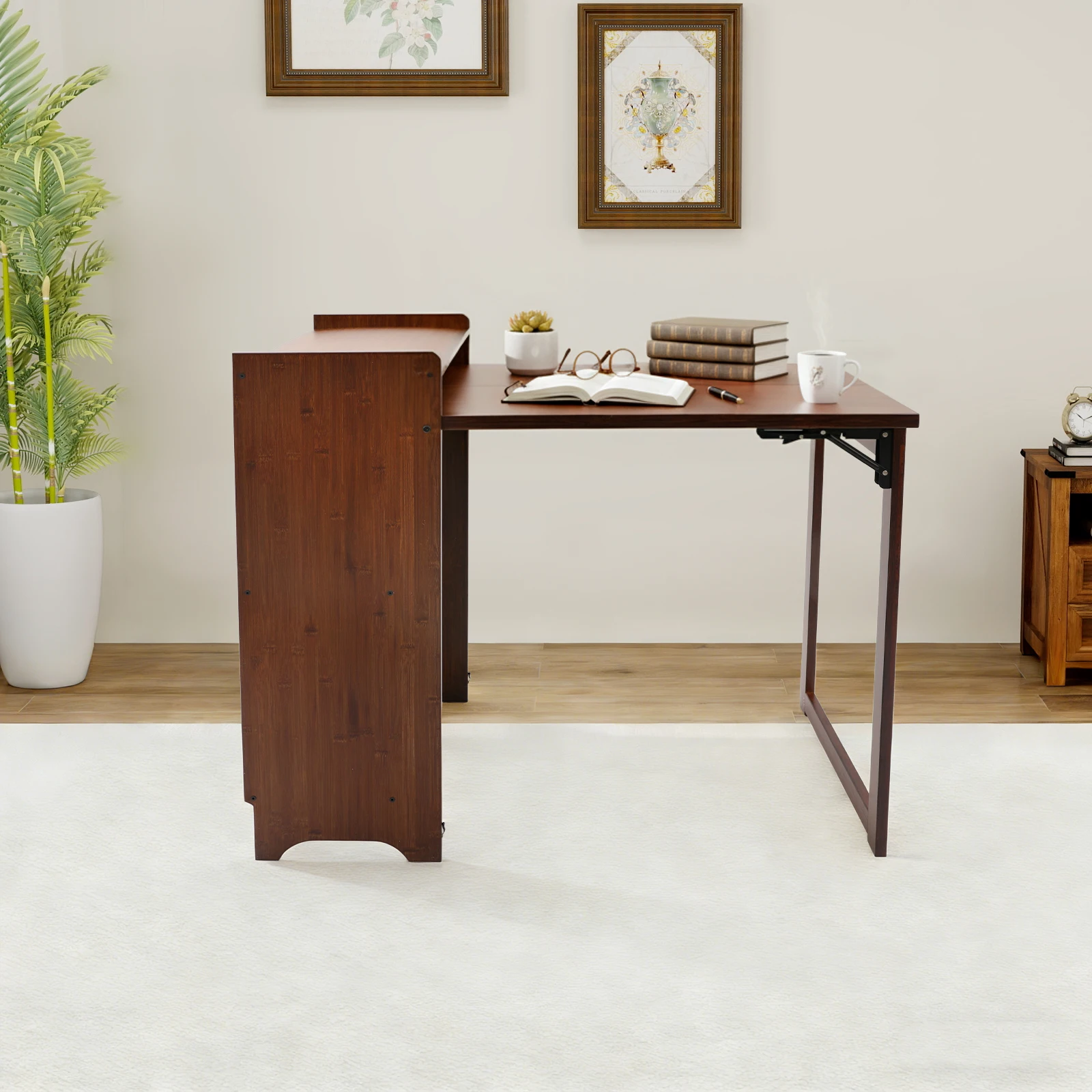 Bamboe opklapbaar bureau met o - Home Office Hideaway Desk recensie en prijs