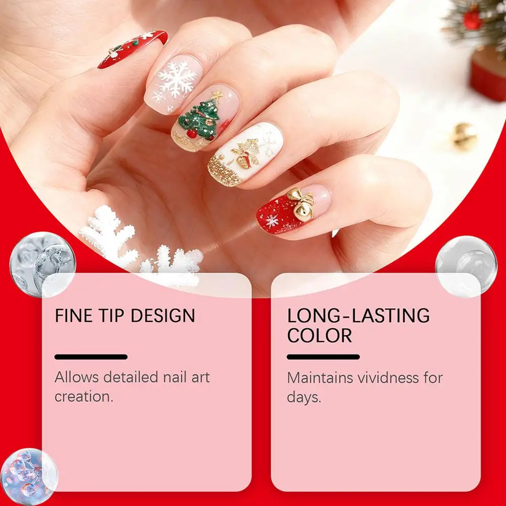 12  Color Nail Acrylic Graffiti Pen DIY Beauty Nail Art Tool Quick Drying Nail Mark Tool  Fine tip design precise line control