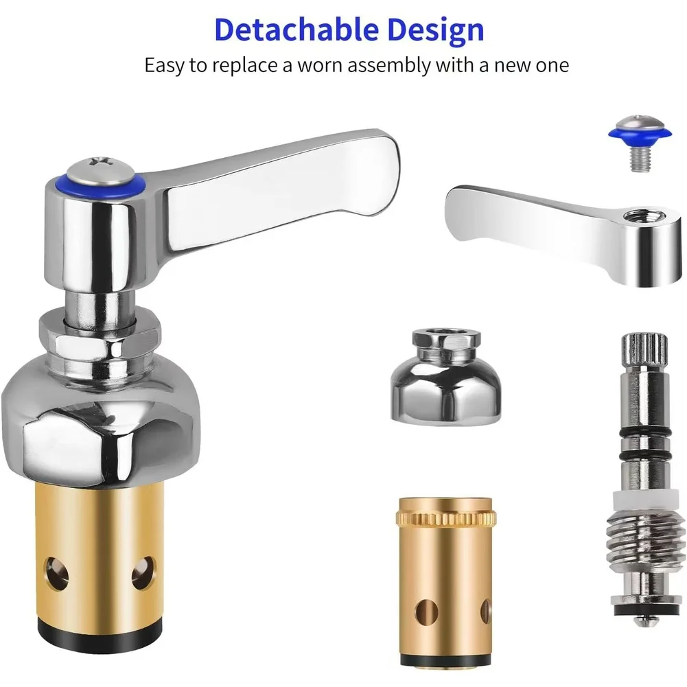 For stem Mount Faucet Valve Cartridge Compatible with Commercial Kitchen Faucets Requiring Red Blue Handle Setup