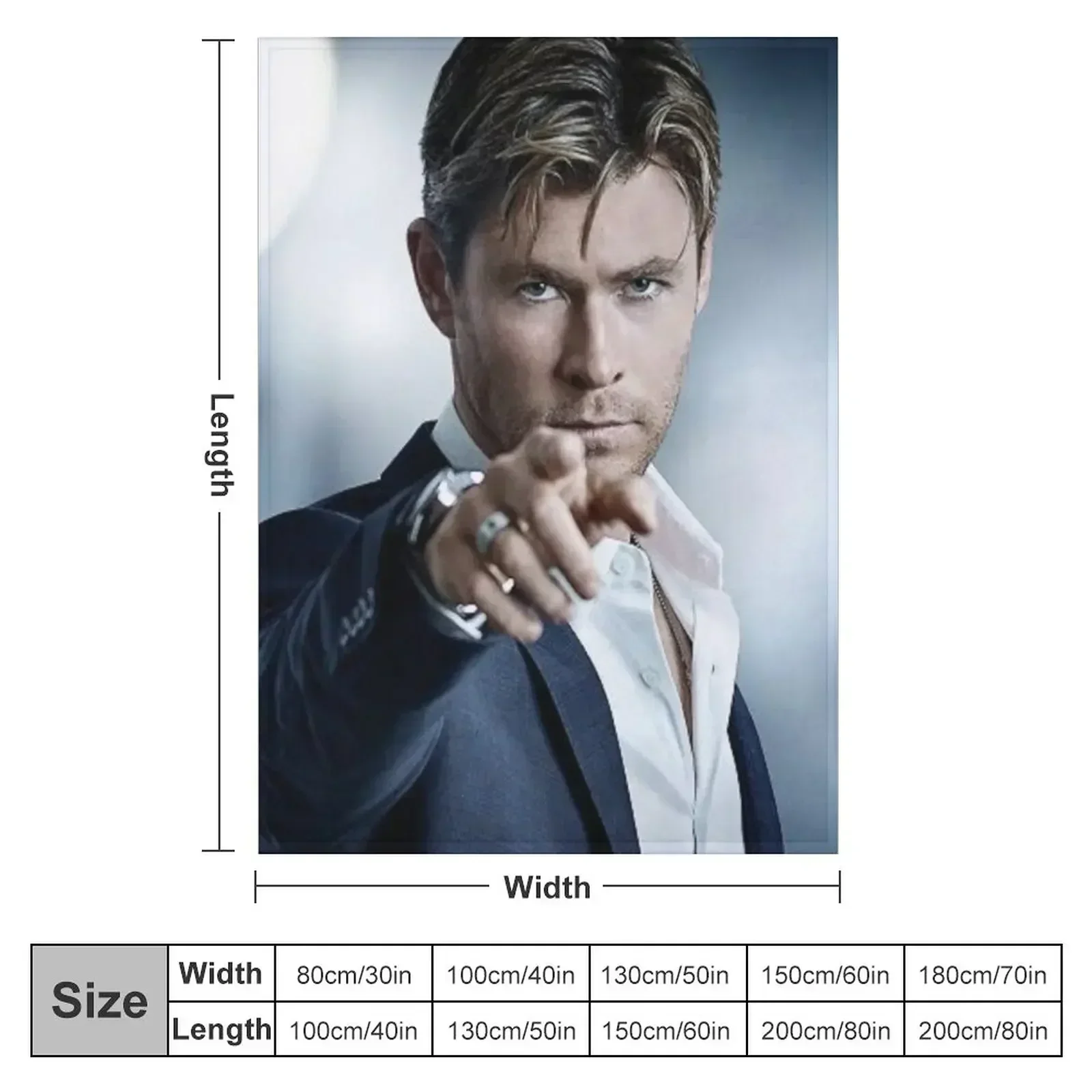 Chris Hemsworth Throw Blanket Personalized Gift Heavy Cute Plaid Bed linens Weighted Decorative Throw Blankets