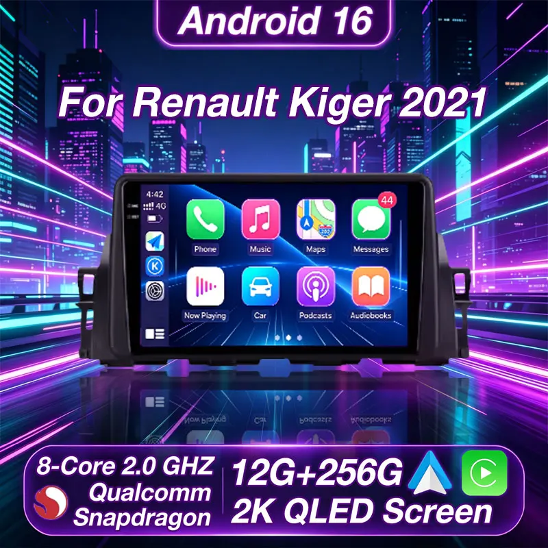 4G+WIFI Android 16 Car Radio For Renault Kiger 2021 Player Stereo Head Unit Car Multimedia Player Bluetooth wireless Carplay DSP