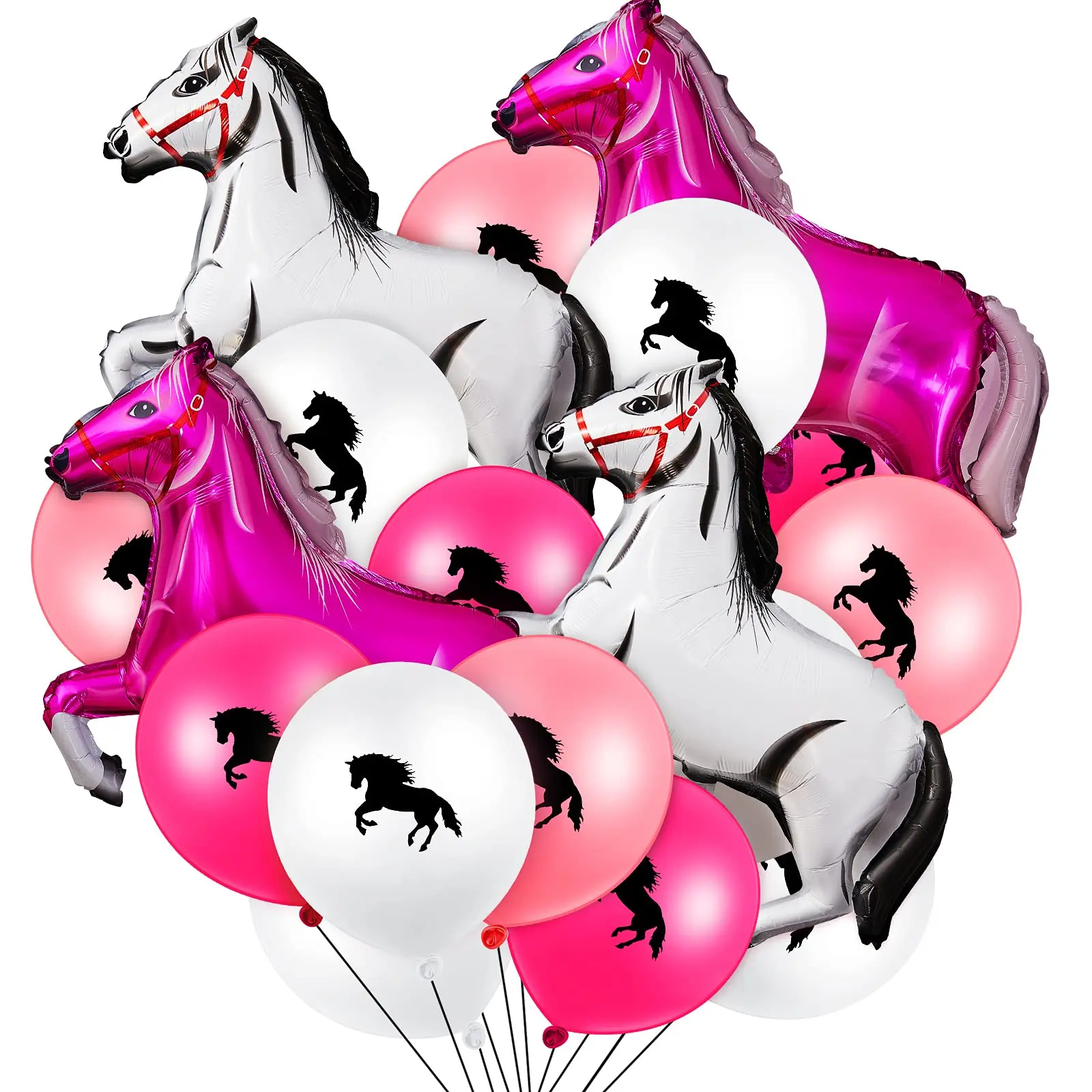 44pcs Western Cowboy Horse Balloons For Horse Theme Party Decorations Equestrian Happy Birthday Party Jockey Club Party Decors