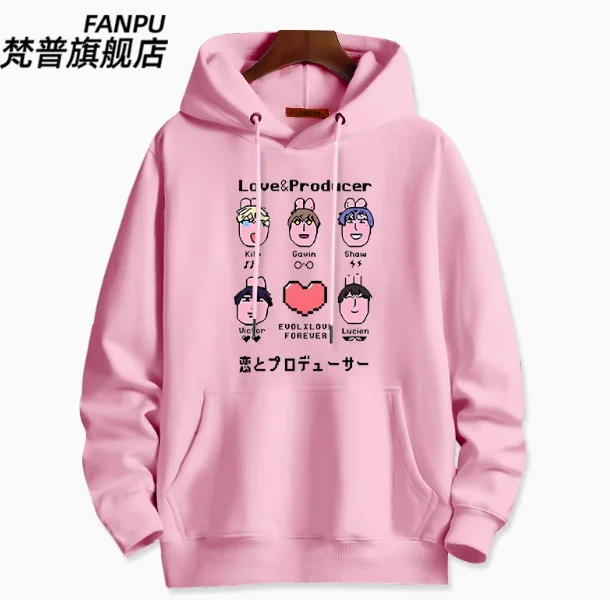 Anime EVOL×LOVE Gavin moletom com capuz cosplay outono inverno masculino feminino casaco solto jaqueta tops