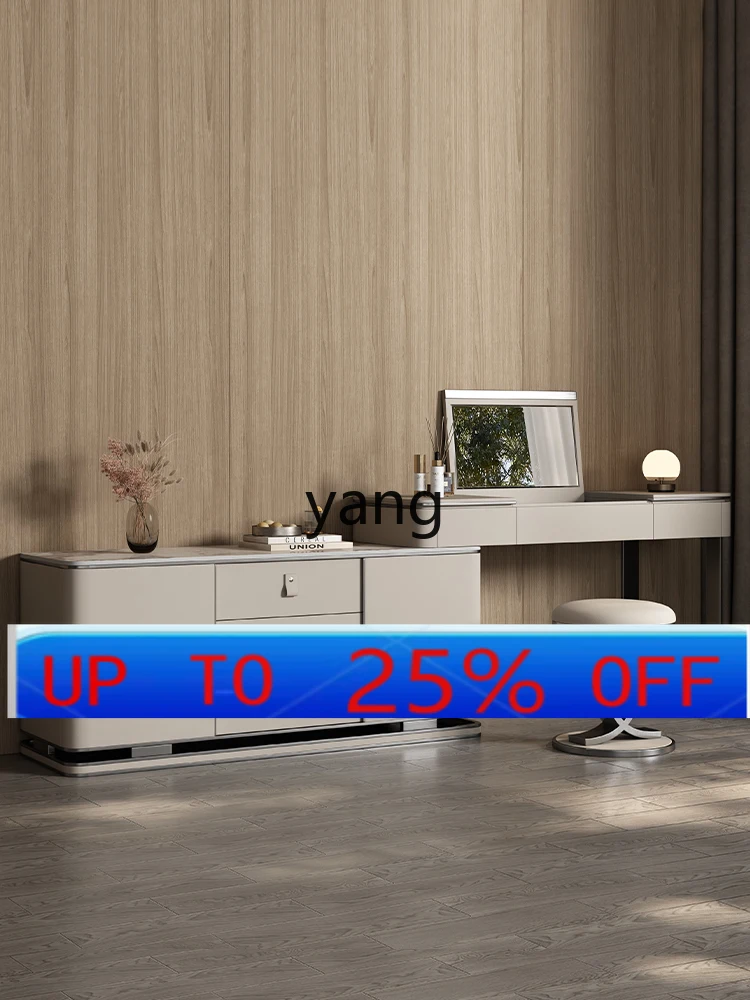 LMM Italian minimalist flip dresser TV cabinet integrated bedroom light luxury makeup table