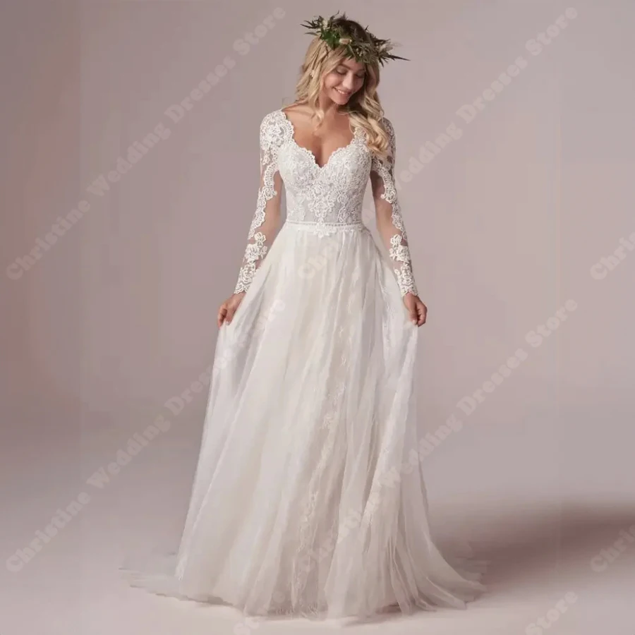 Boho Minimalist Women Wedding Dresses 2024 A-Line Fluffy Tulle Robes Sexy Sling Engagement Ball Vestido Elegante Feminino Luxo