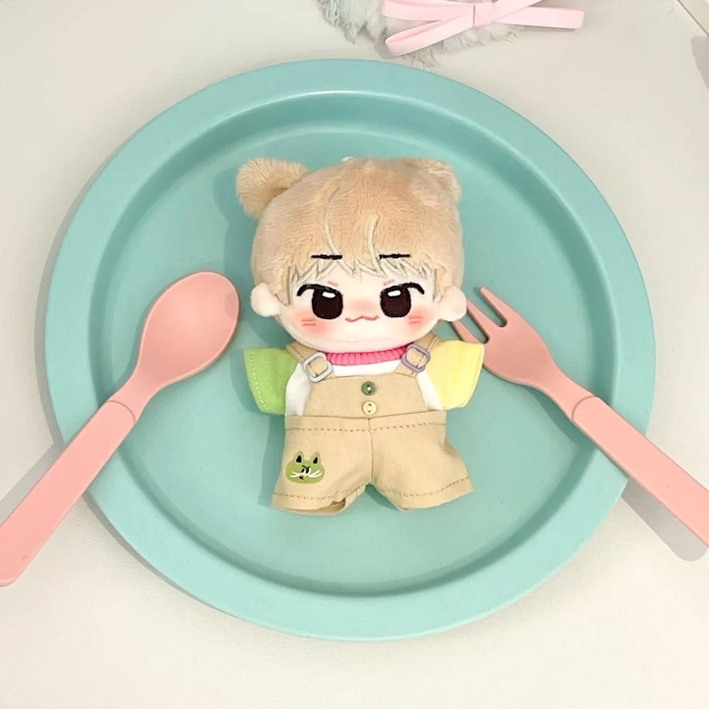 

1 set Strap Pants Set 10/20cm Cotton Doll Clothes Outfit Cartoon Pattern 20cm Cotton Doll's Clothes Cute Mini 10cm Doll Clothes