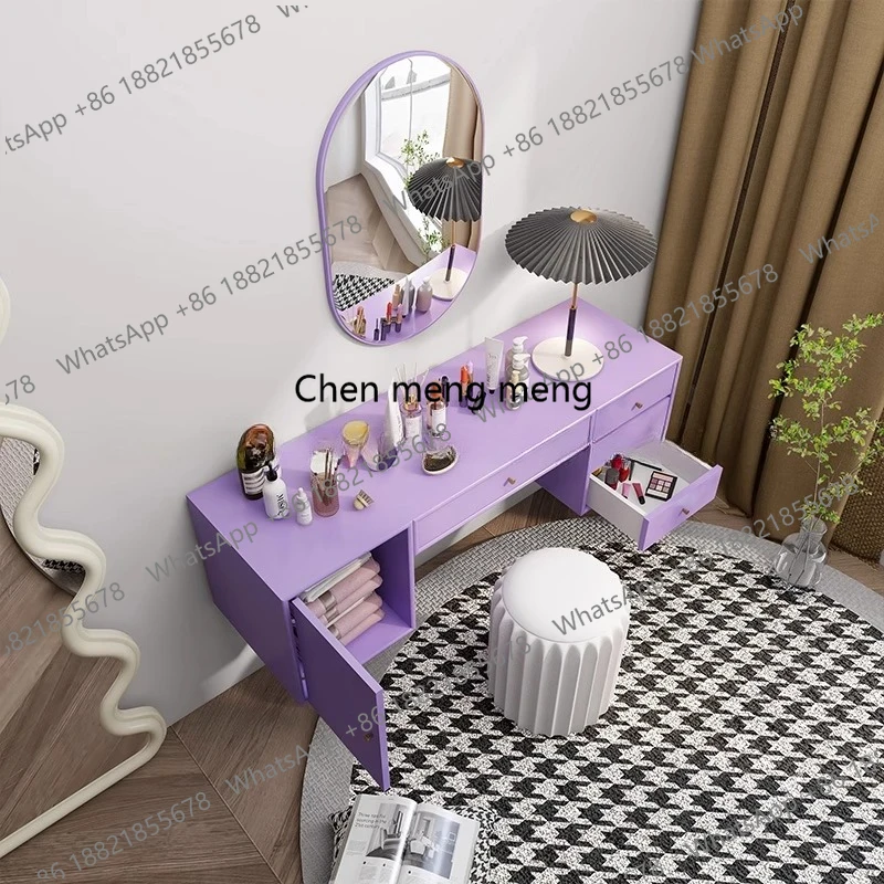 

Minimalist creative wall-mounted suspended dresser bedroom modern simple small apartment on the wall storage makeup table