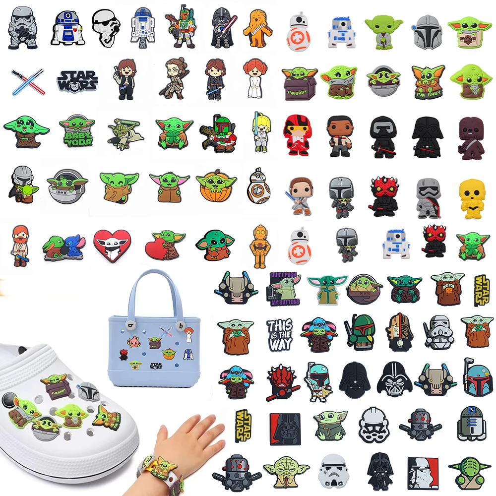 10-100pcs Cartoon Hot Toys Star Wars Series PVC shoe Charms Accessories Detachable DIY Shoe Decorations Buckle Creativity Gifts
