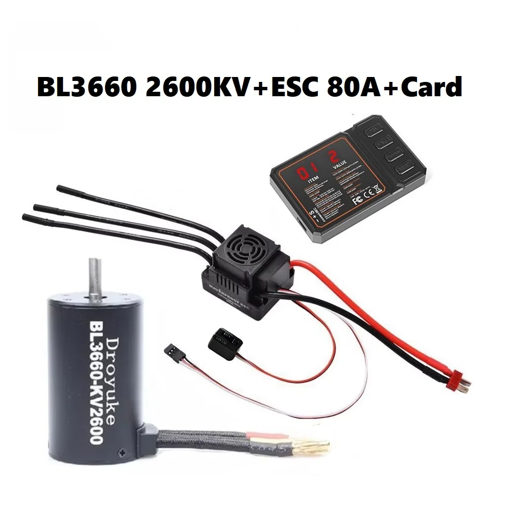 Waterdicht 3660 2600KV/3300KV/3800KV & 3670 1900KV 2150KV/2650KV Borstelloze Motor 80A/120A Borstelloze Esc combo Set Voor 1/8 Rc Auto