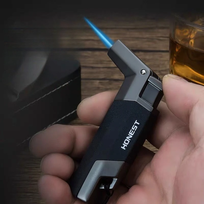 

Металлическая ветрозащитная турбо-зажигалка Honest Jet Flame для сигар, уличная газовая горелка для барбекю, бутановая зажигалка, аксессуары для сигарет