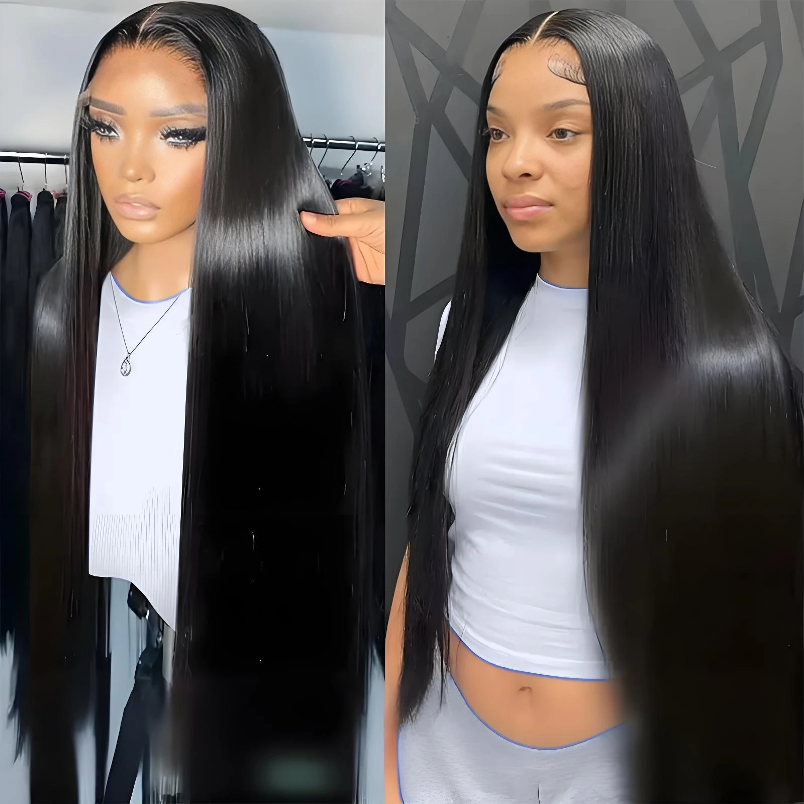 

Прямой парик фронтальной части шнурка 40 46 дюймов 200 Плотность Прозрачный парик фронтальной части шнурка 13x6 Hd Bone Прямые кружевные человеческие волосы Фронтальные парики