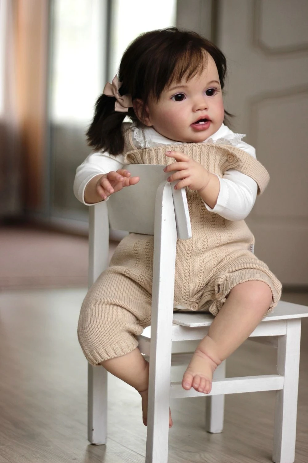 

NPK 24'' Handmade Unfinished Reborn Doll Parts Reborn Lotie Lifelike BebeDIY Kit with Hand Root Hair