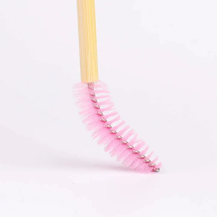 50pcs/pack Eco mascara eyelash brushes with bamboo handles Makeup Brushes Eye Lash Extension Tool Kit Black Pink