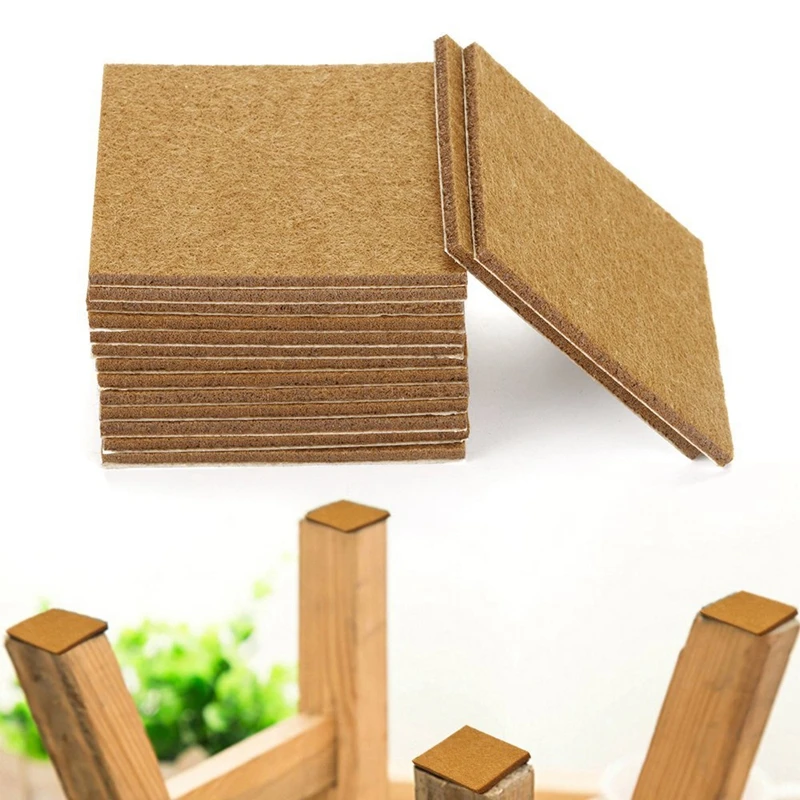 20Pcs Furniture Pads Felt Sheets Self Adhesive Wood Floor Protectors 7Cmx7cm