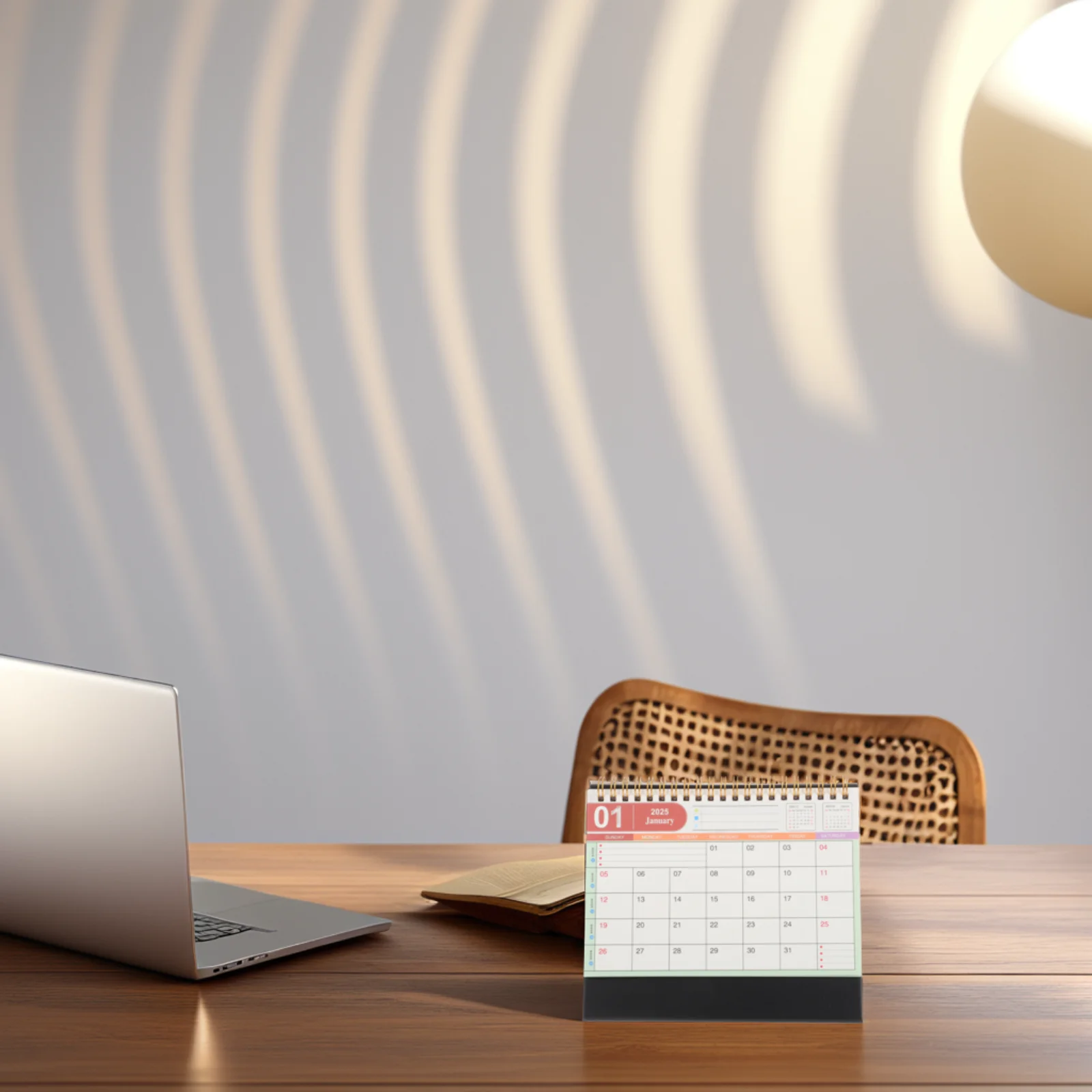 

Standing Desk Calendar Counter Top Metal Ring Daily Planner Paper with Rings Office Schedule