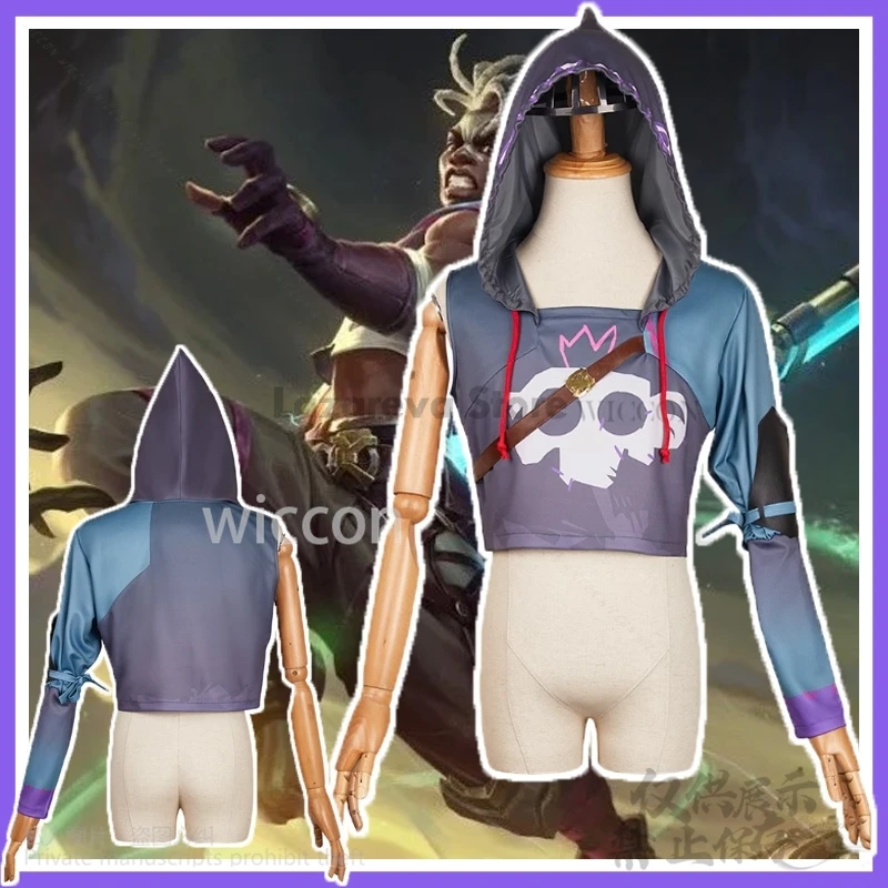 Anime Film Arcane 2 Cosplay EKKO Spiel LoL Kostüm Schulter Langarm POLO Kragen Hoodie Frau Mann Für Geschenke Cos