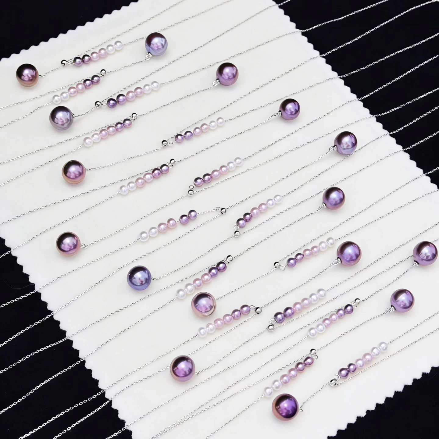 925 Silver Mermaid Tear Real Pearl Necklace Jewelry with 10–11mm Natural Dazzling Noble and Mysterious Purple Freshwater Pearls
