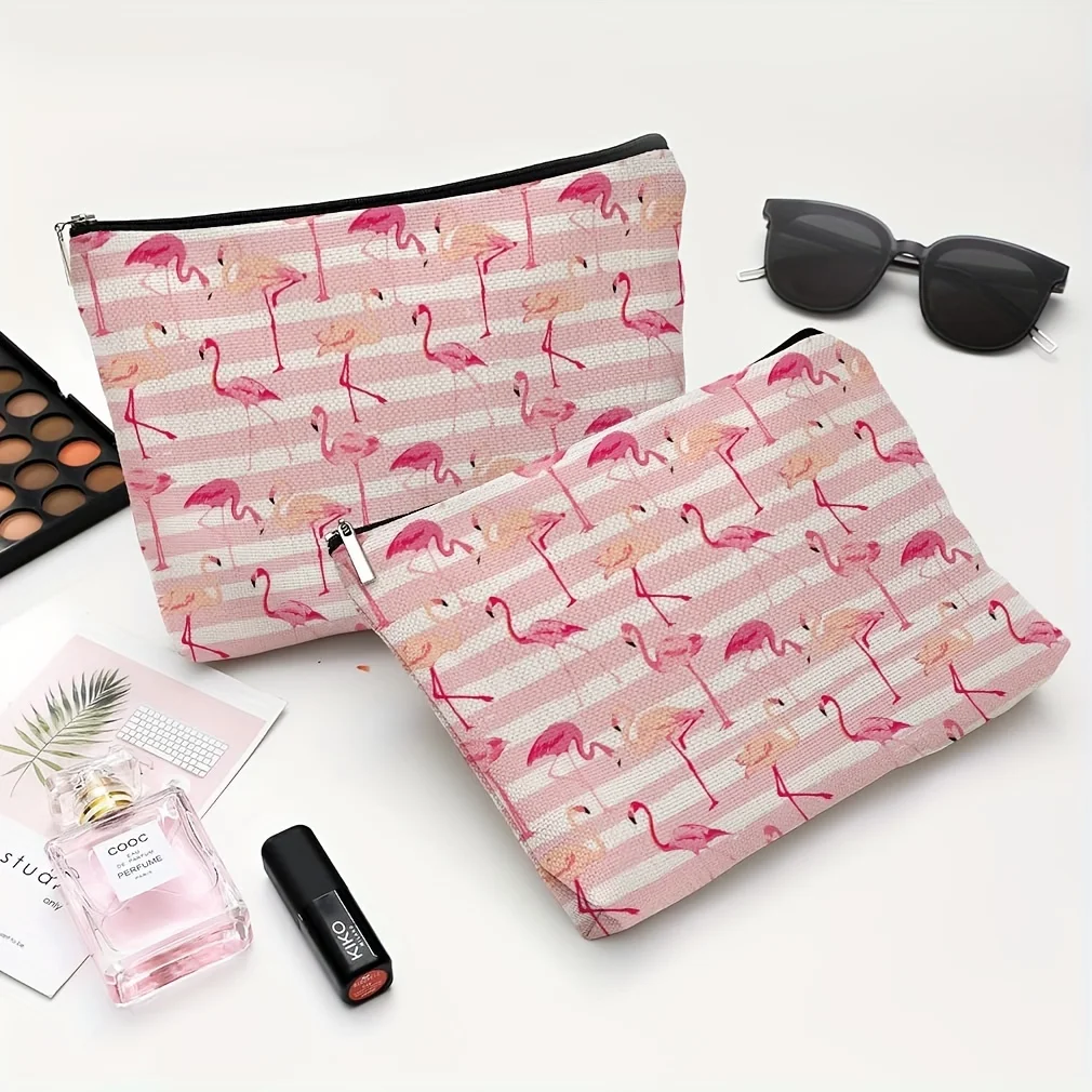 حقيبة مكياج AFlamingo - حقيبة لطيفة متعددة الوظائف بسحاب للنساء، حقيبة تخزين المجوهرات