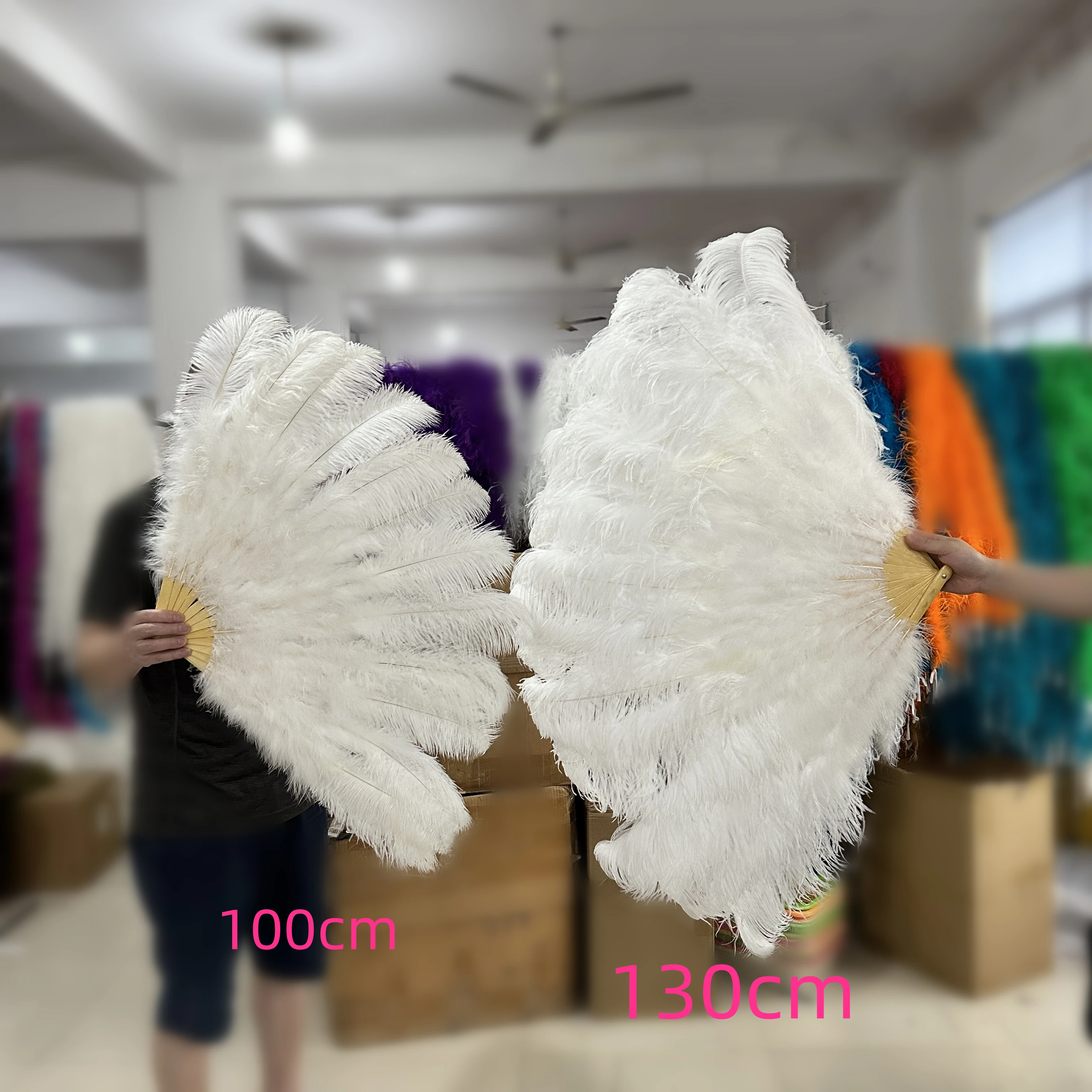 

1&2PCS Natural Ostrich Hand Feather Fans for Stage Performance Dancer Show Wedding Party Carnival Props Ostrich Plumes Hand Fans