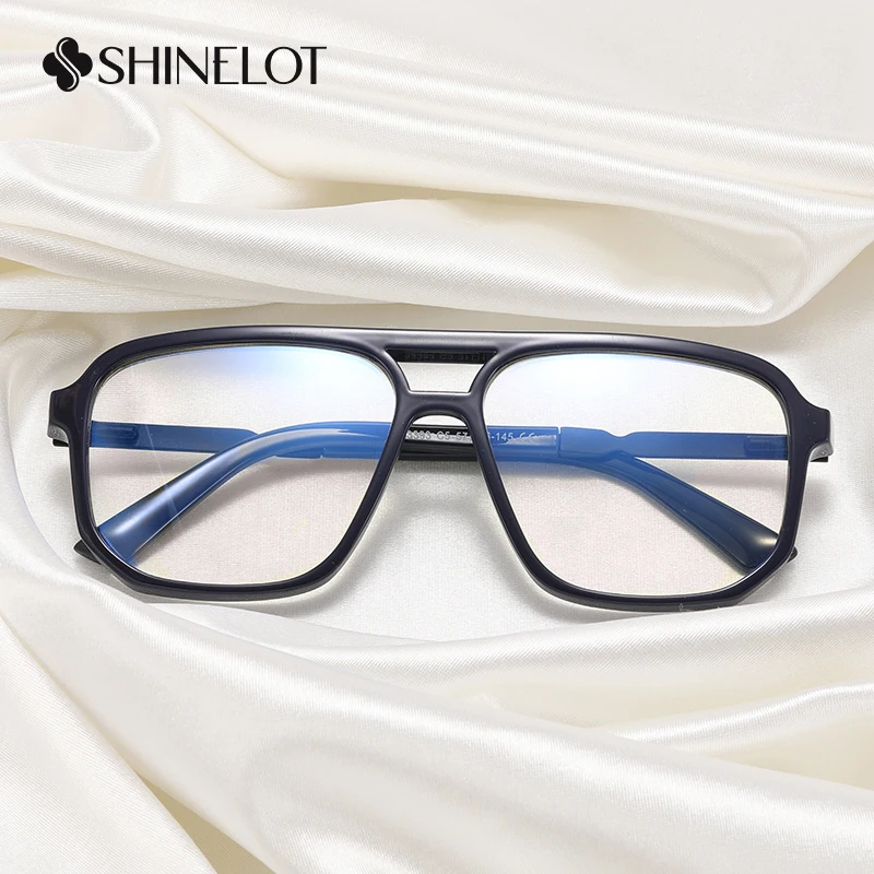 

93393 Men Squre Double Bridge Eyeglasses Frame Blue Light Blocker Glasses Business Style Reading Office Eyewear